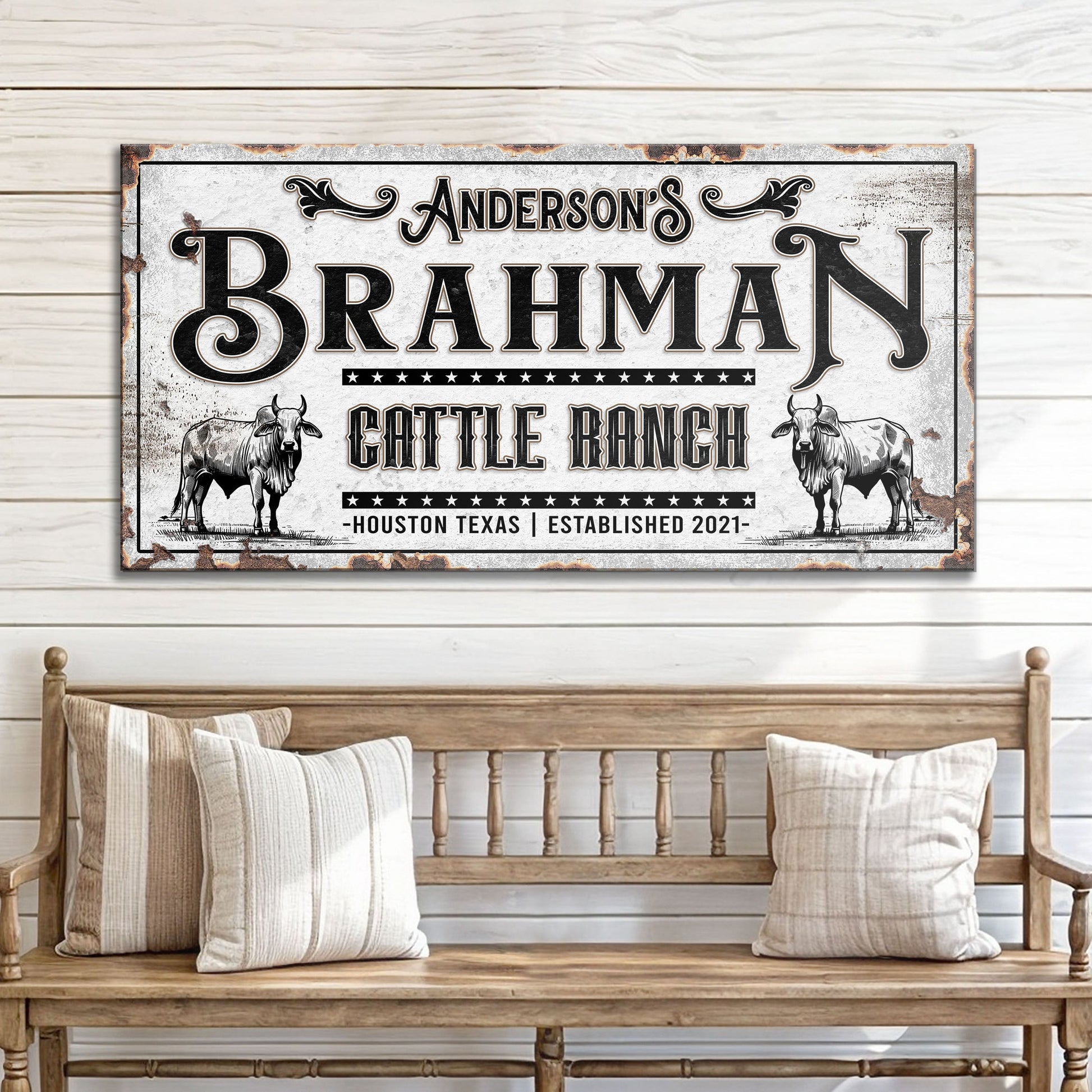 Personalized Brahman Cattle Sign