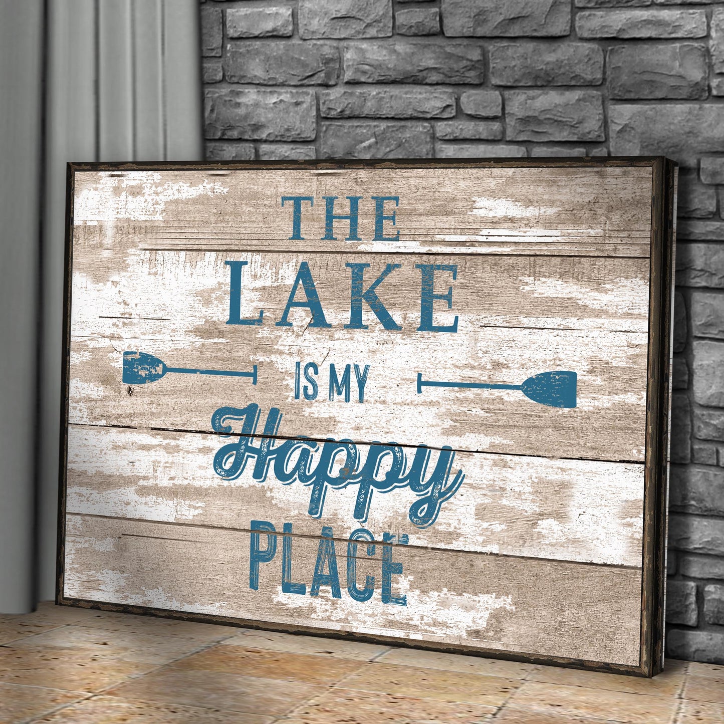 The Lake Is My Happy Place Sign III