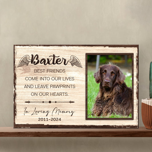 Pet Memorial Sign Best Friend In Paw Prints