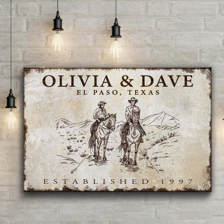Cowbit Sign Cowboy Couple Sign – Metal Sign Barn