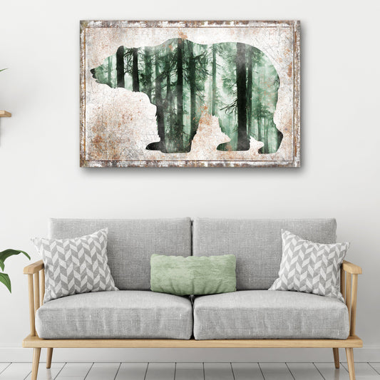 Animals Forest Bear Birch Canvas Wall Art