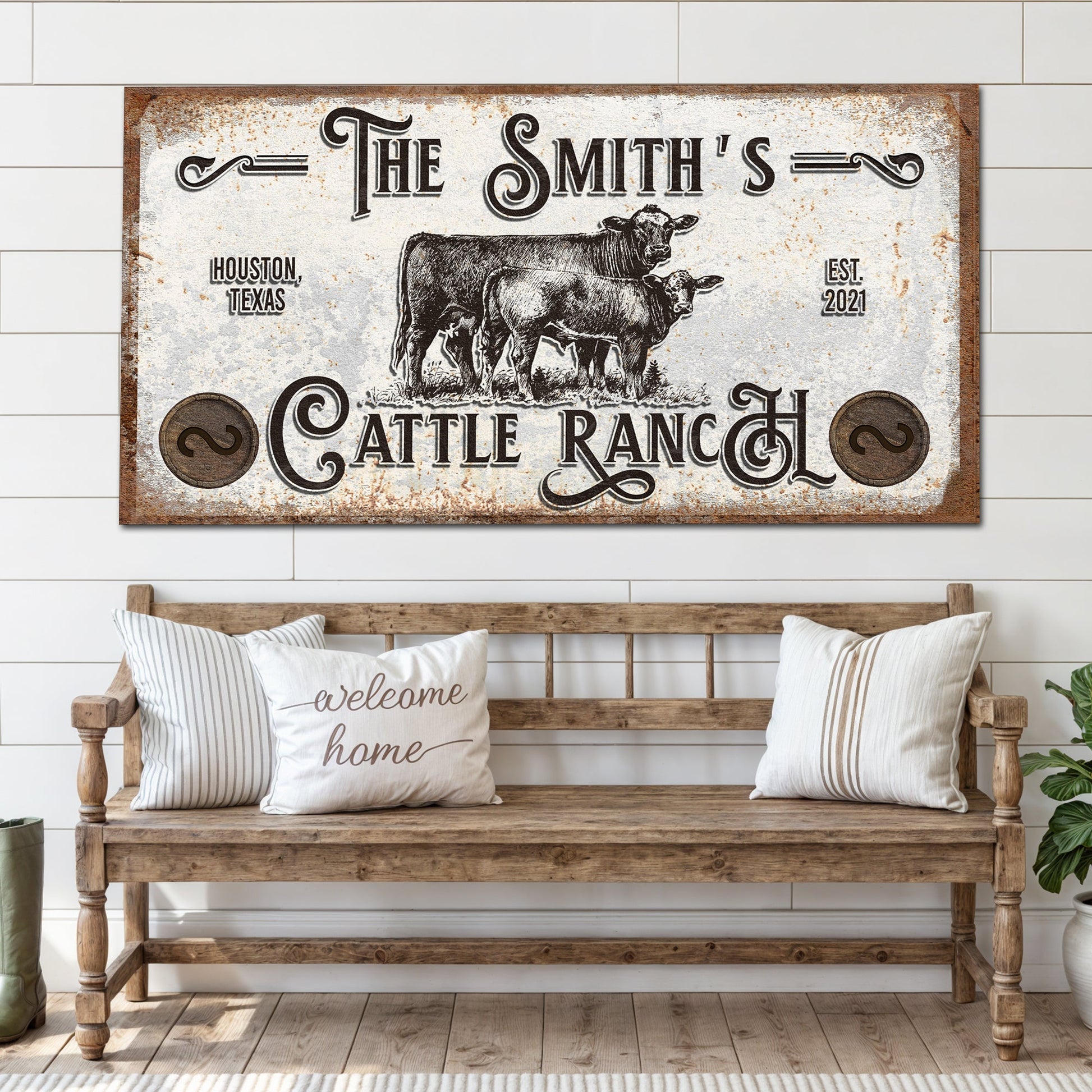 Branded Cattle Ranch Sign IV