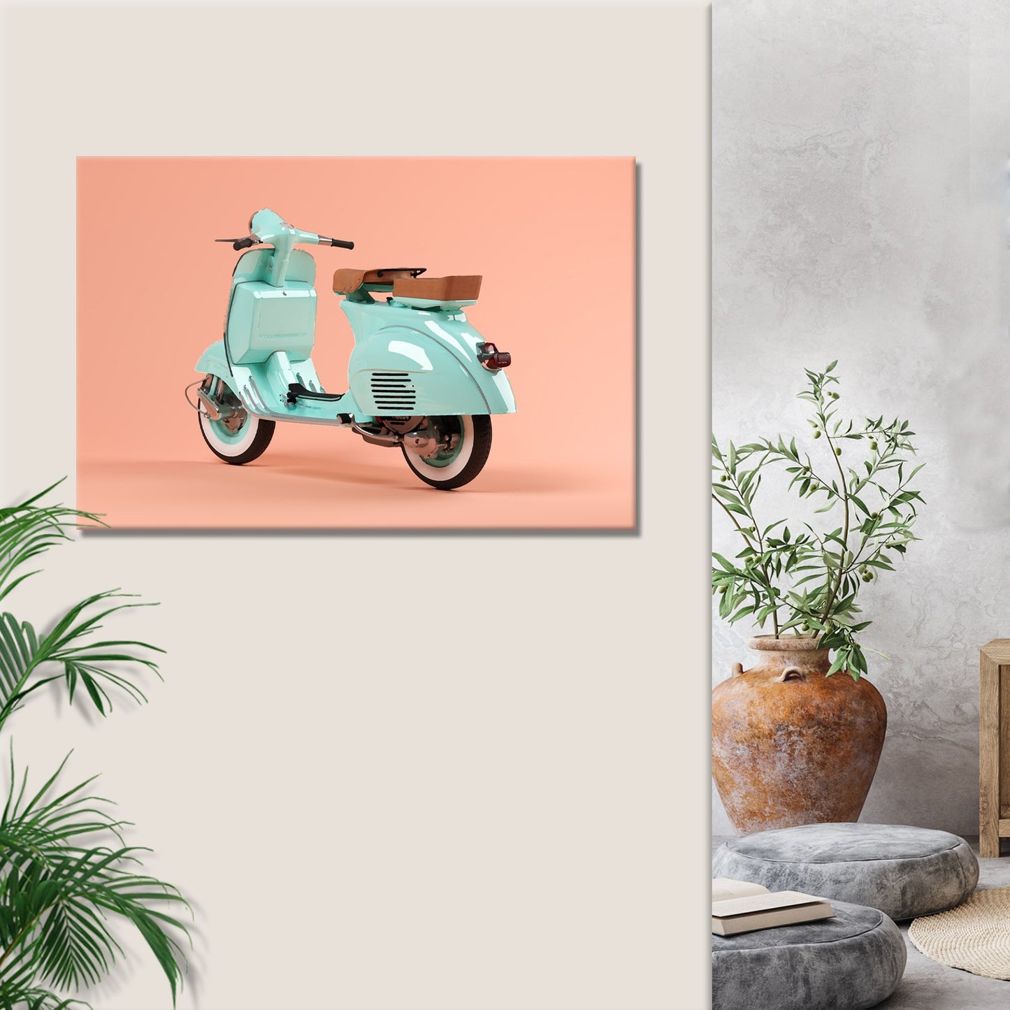 Scooter Motorcycle Rare Vespa Canvas Wall Art