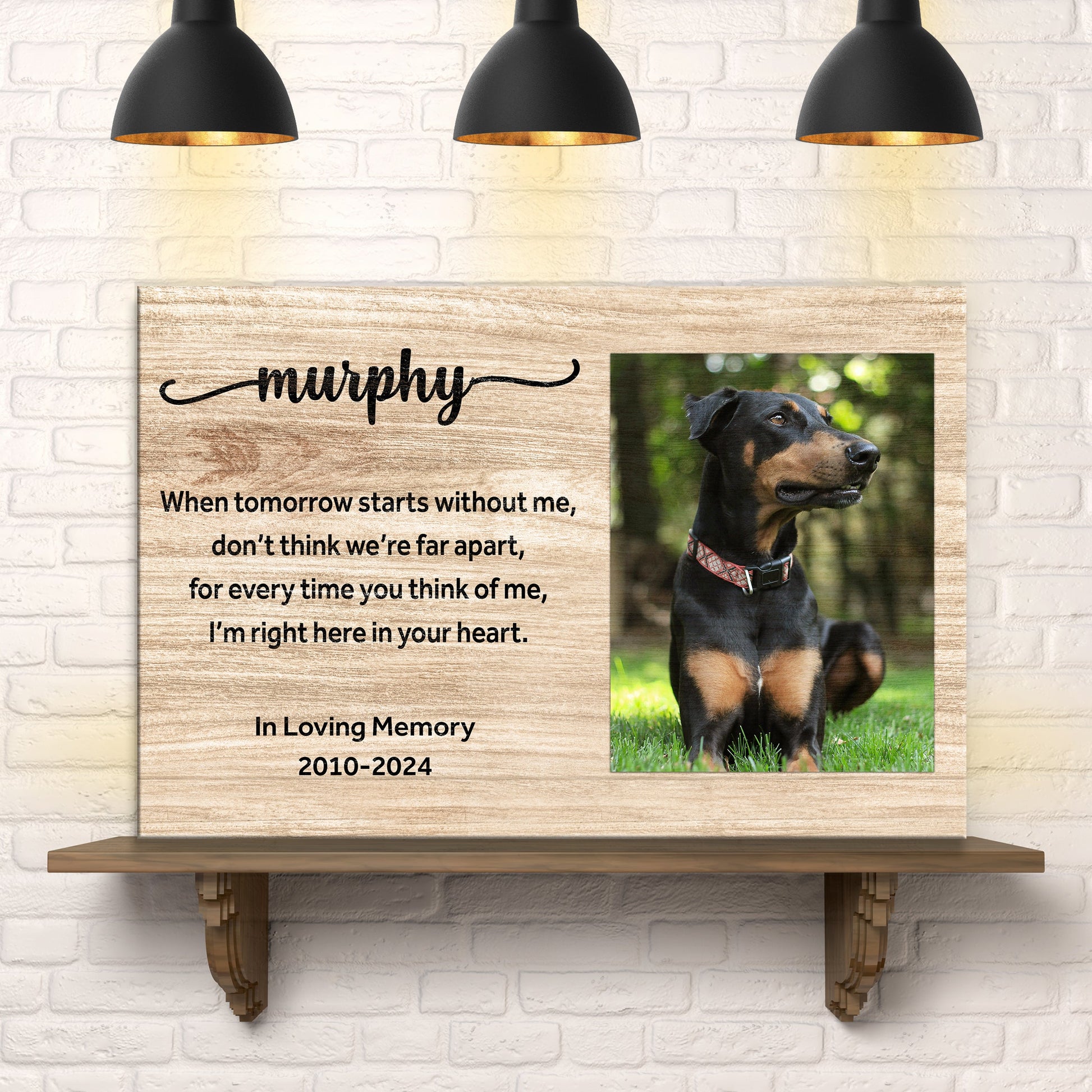 Pet Memorial Sign When Tomorrow Starts Without Me II