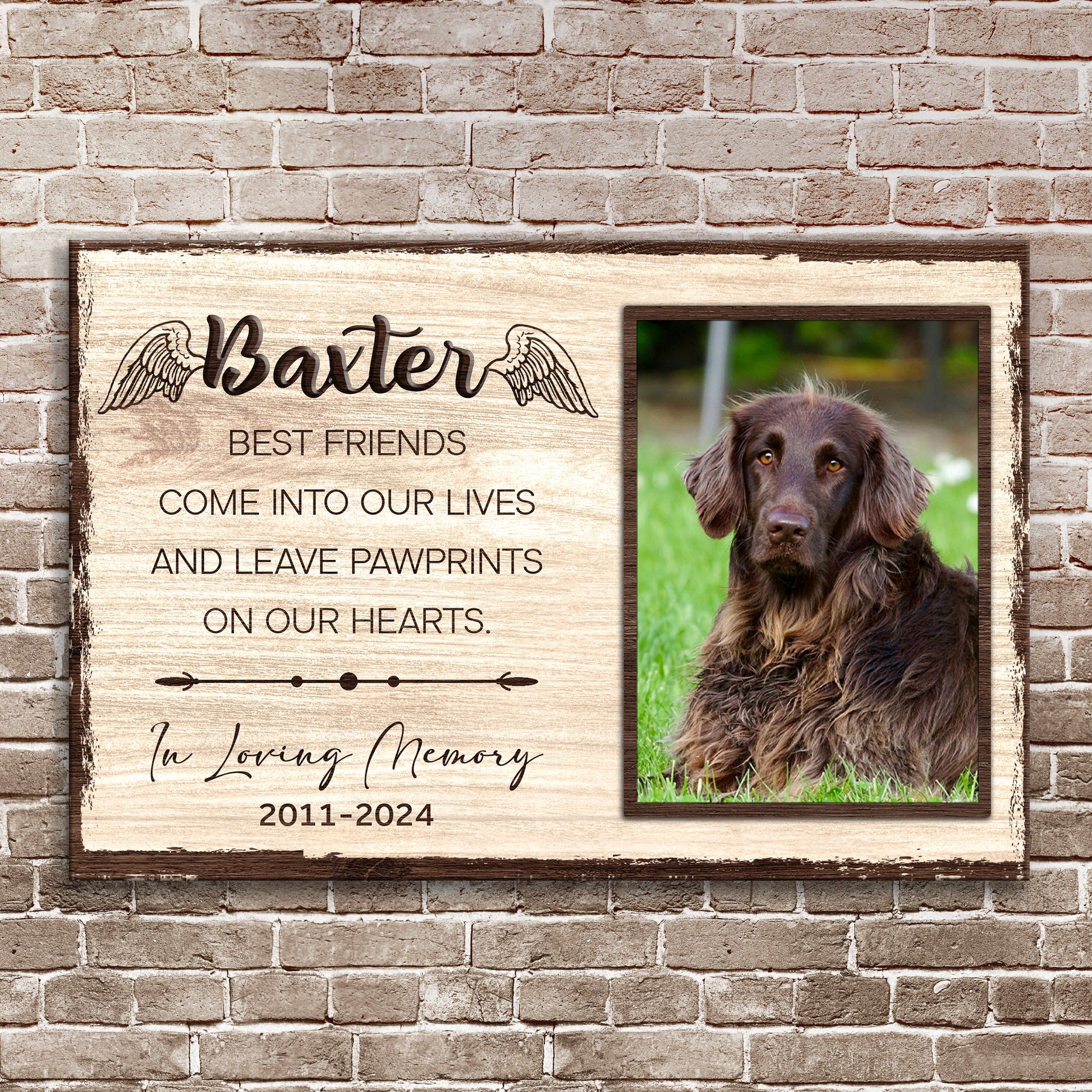 Pet Memorial Sign Best Friend In Paw Prints