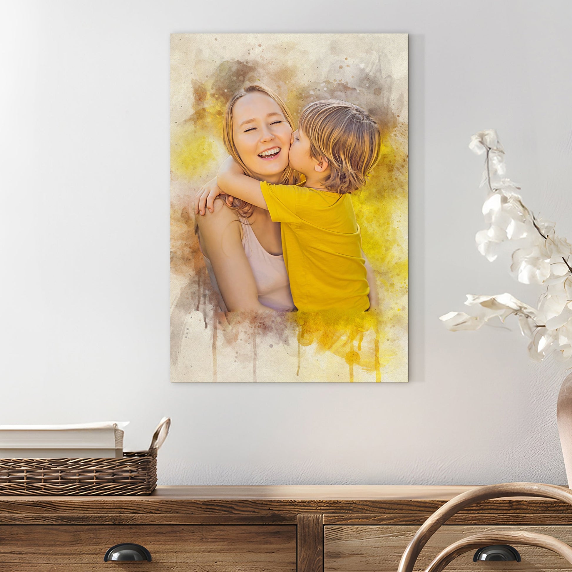 Mother's Day Watercolor Sign Mother and Child