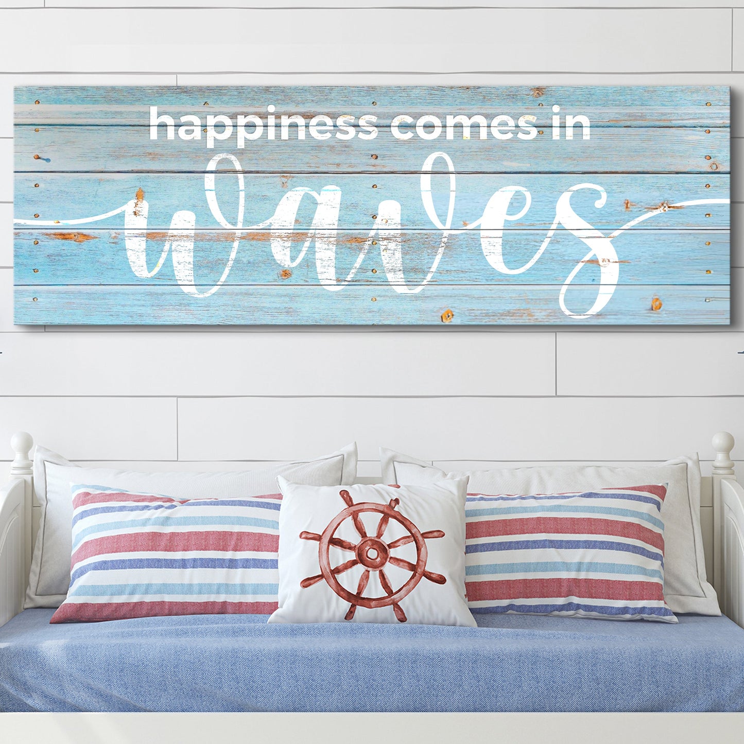 Happiness Comes In Waves Sign