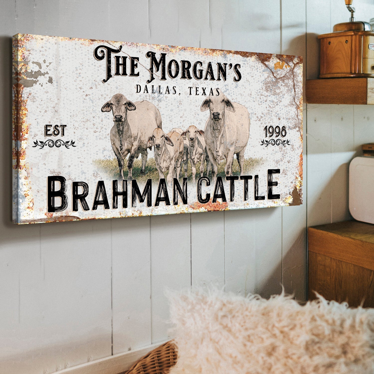 Personalized Brahman Cattle Sign II