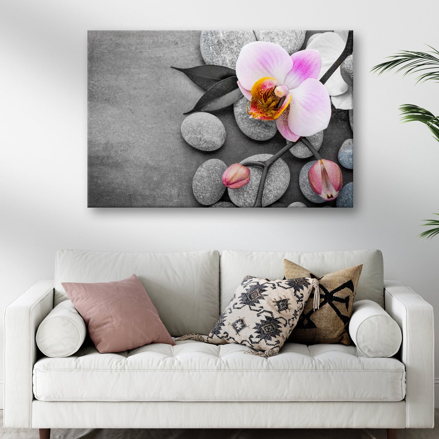 Fresh White Orchid Flower Canvas Wall Art