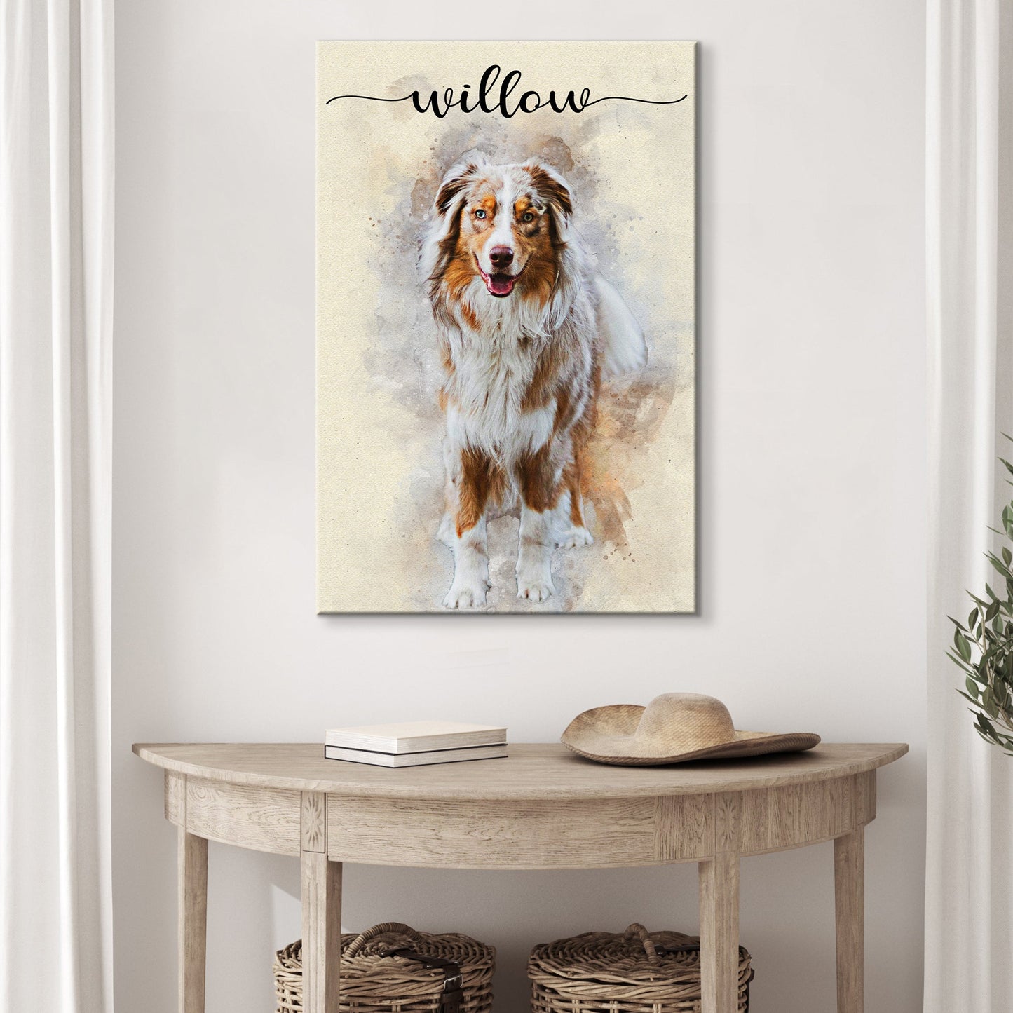 Pet Memorial Watercolor Portrait Sign II