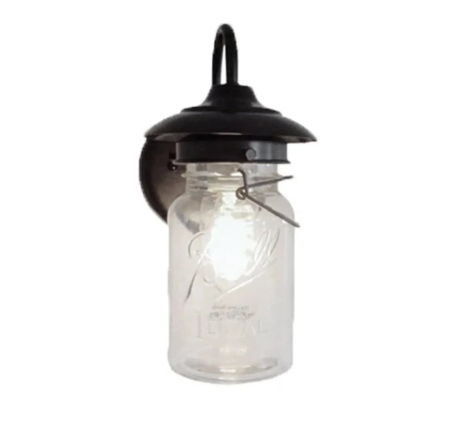 Exterior Outdoor Mason Jar Wall Sconce Light with Vintage Jar