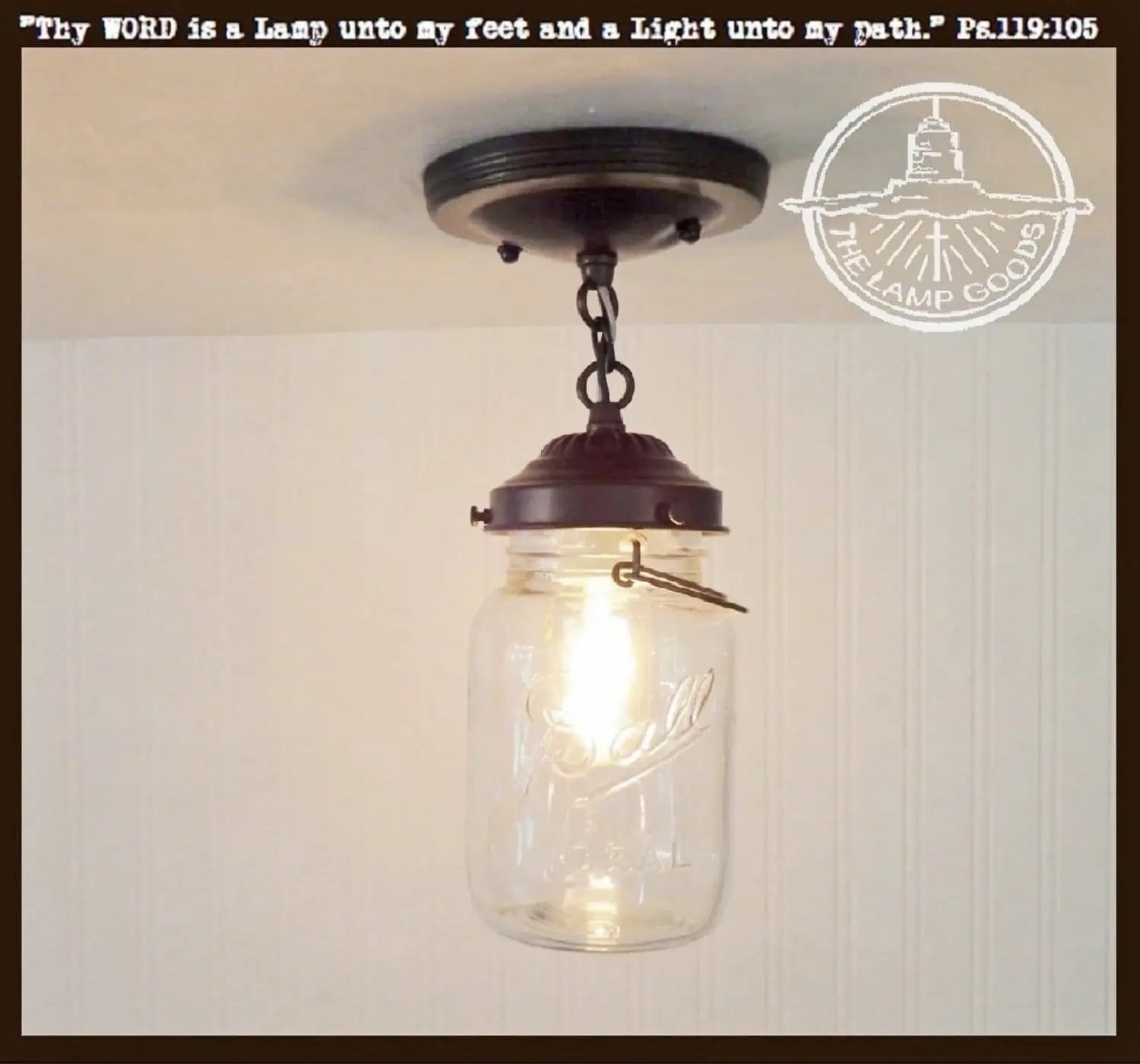 Vintage Mason Jar Ceiling LIGHT With Chain