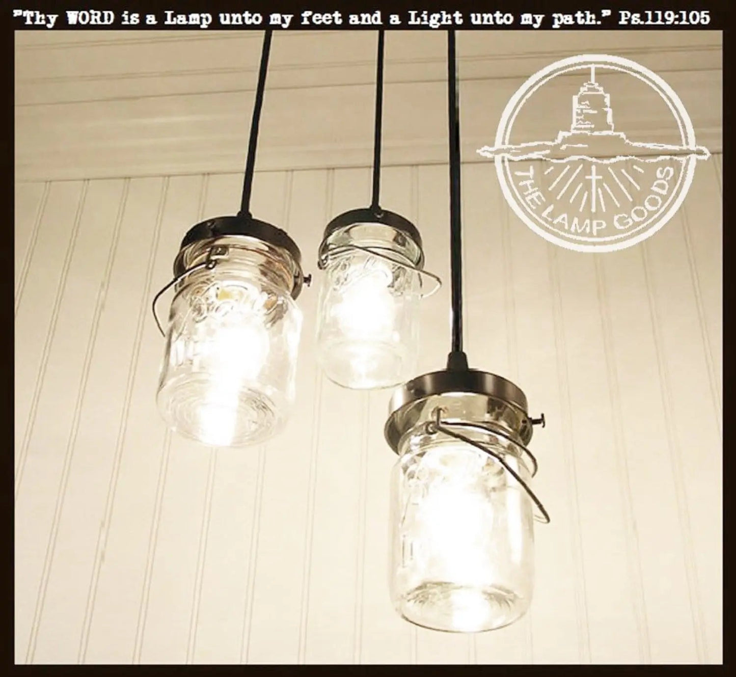 Vintage Pint Mason Jar Chandelier Pendant Trio