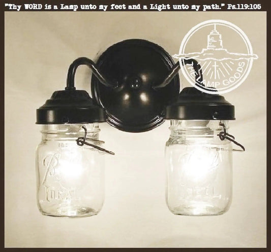 Mason Jar WALL LIGHT Double Sconce