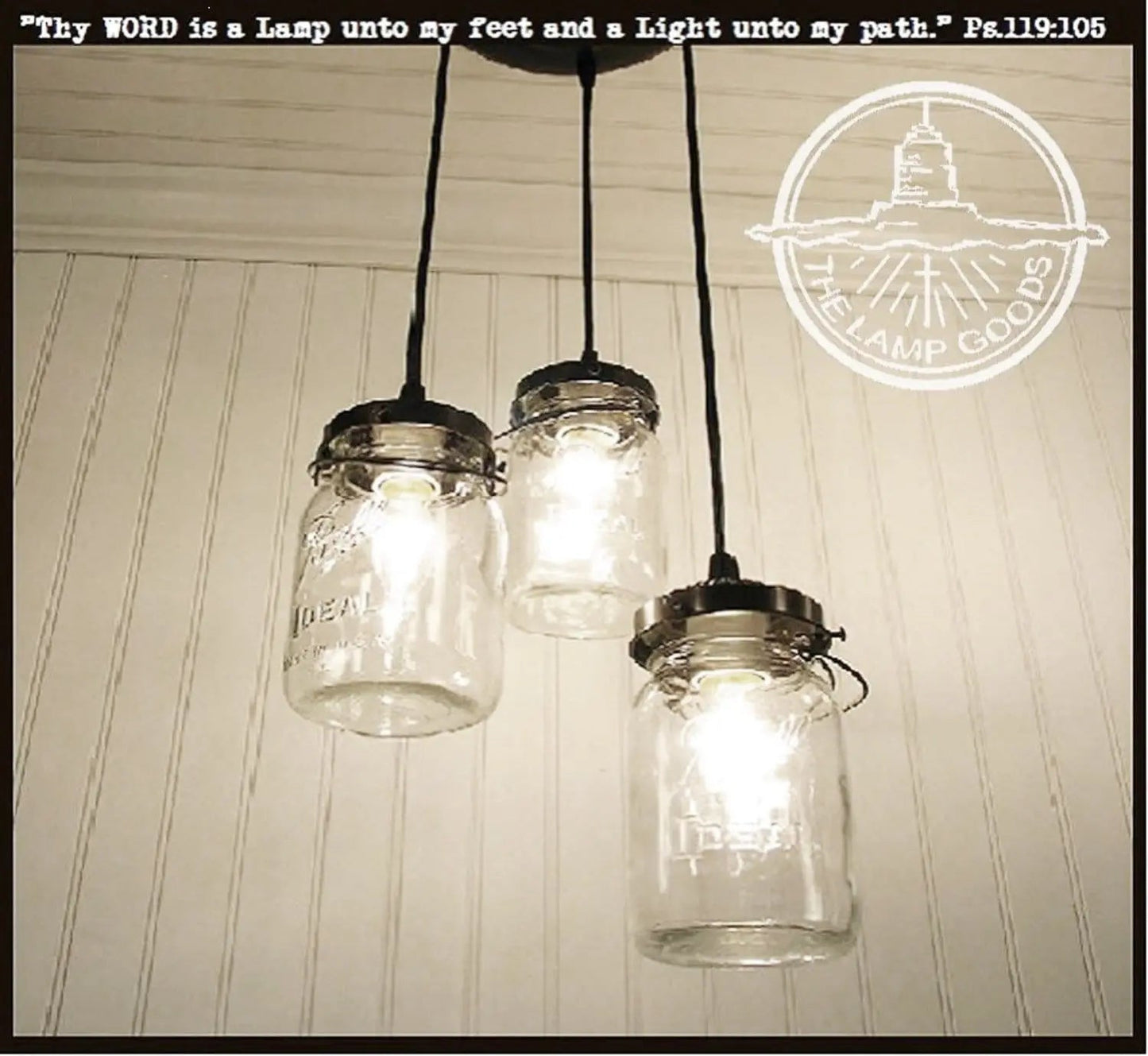 Mason Jar Chandelier Pendant Light Trio