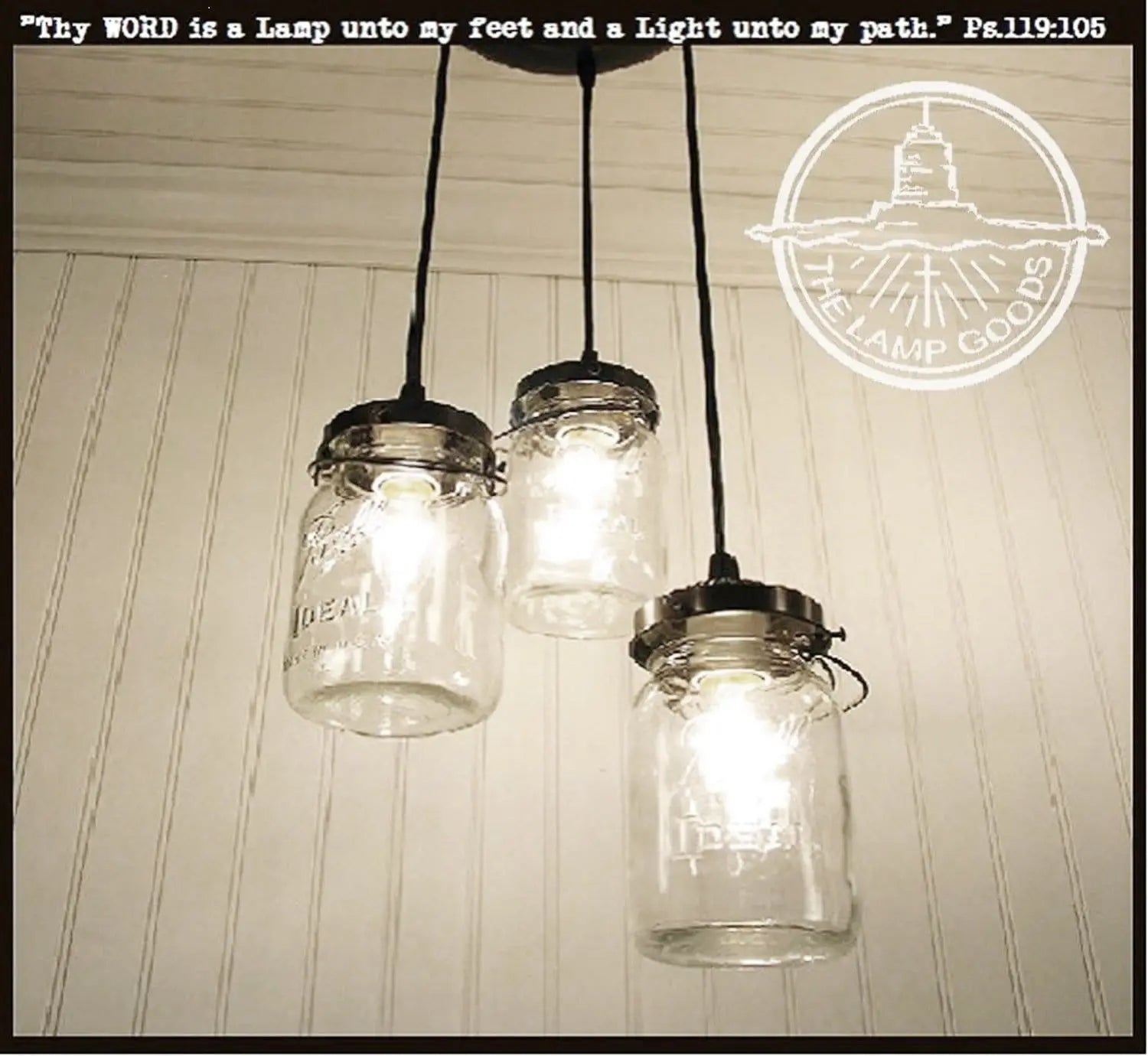 Mason Jar Chandelier Pendant Light Trio