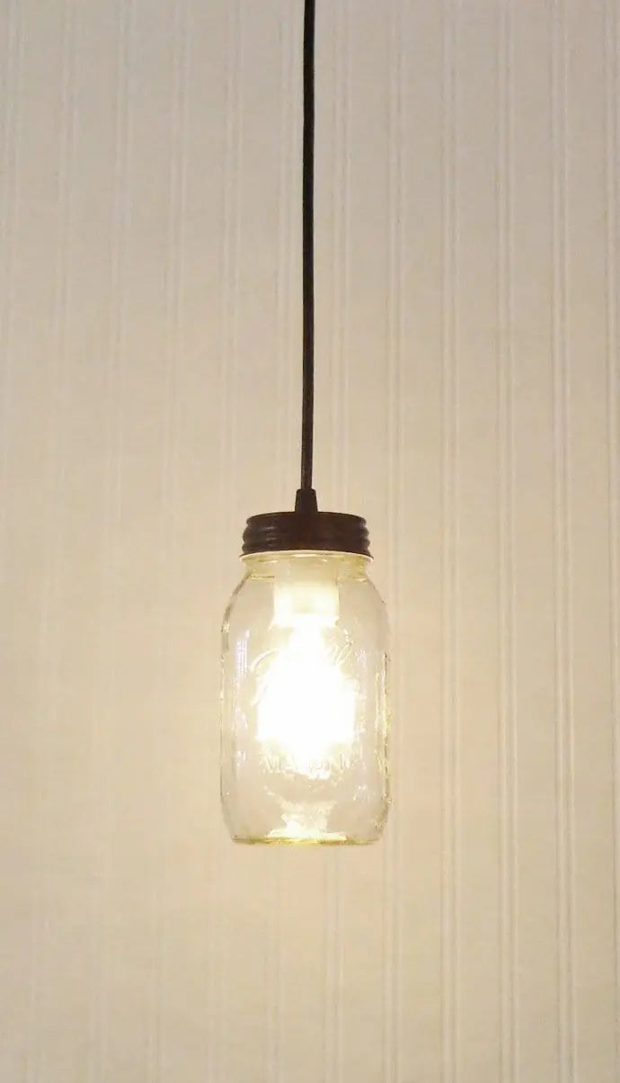 Mason Jar Pendant Light NEW Quart