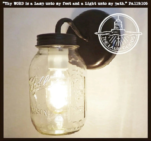 Mason Jar Wall SCONCE Lighting Fixture New Quart