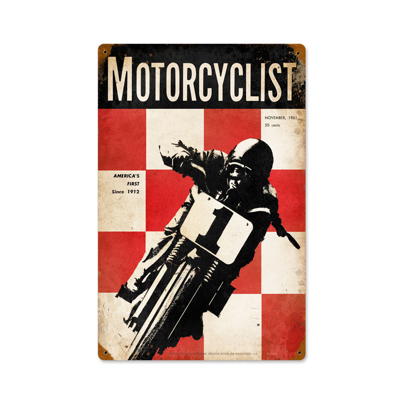 18933, Motorcycle, Vintage Metal Sign, 12 X 18 Inches