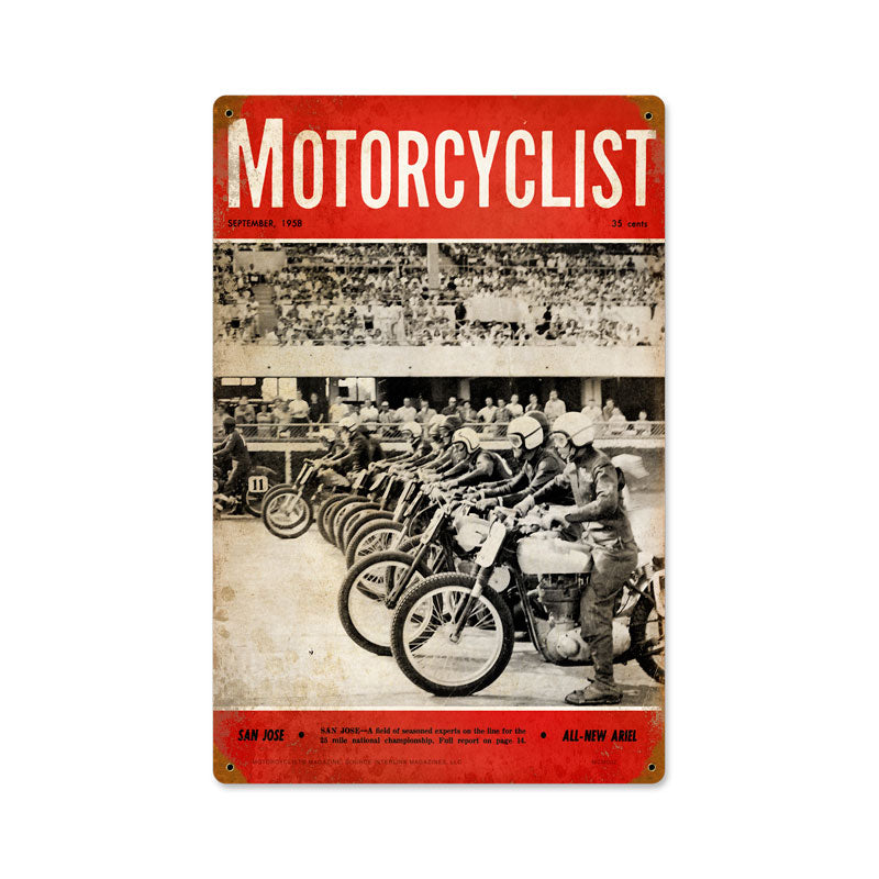 21429, Motorcycle, Vintage Metal Sign, 12 X 18 Inches