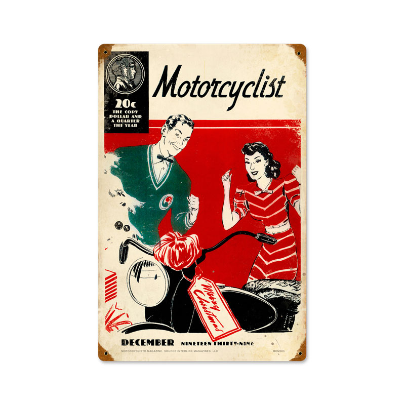 14580, Motorcycle, Vintage Metal Sign, 12 X 18 Inches