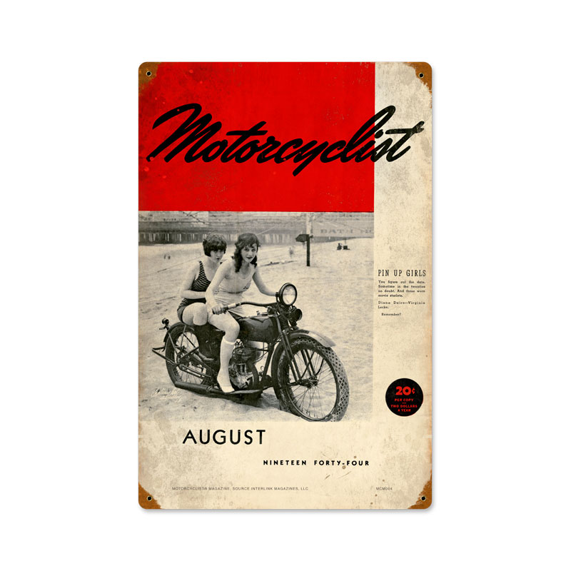 16285, Motorcycle, Vintage Metal Sign, 12 X 18 Inches