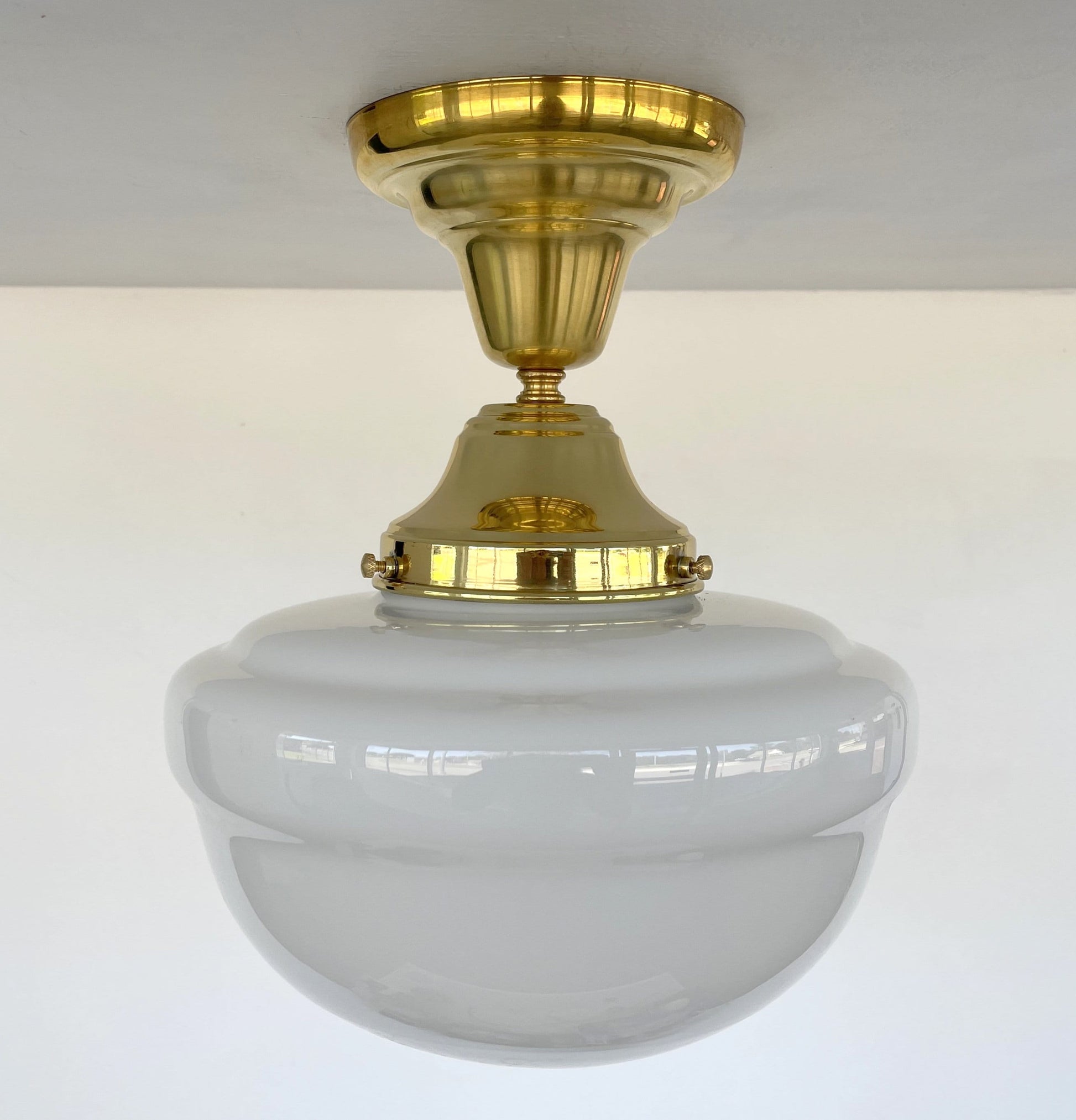 Brass Acorn Schoolhouse Ceiling Light