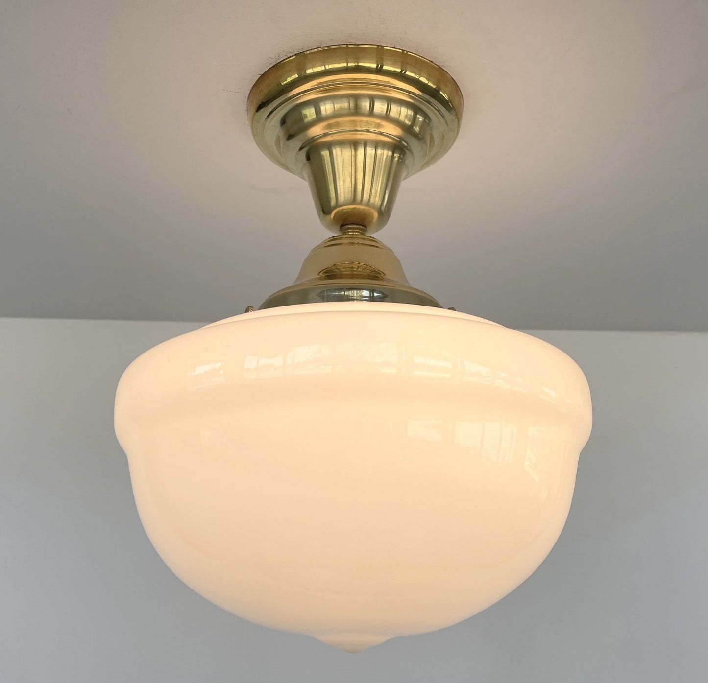 Brass Acorn Schoolhouse Ceiling Light