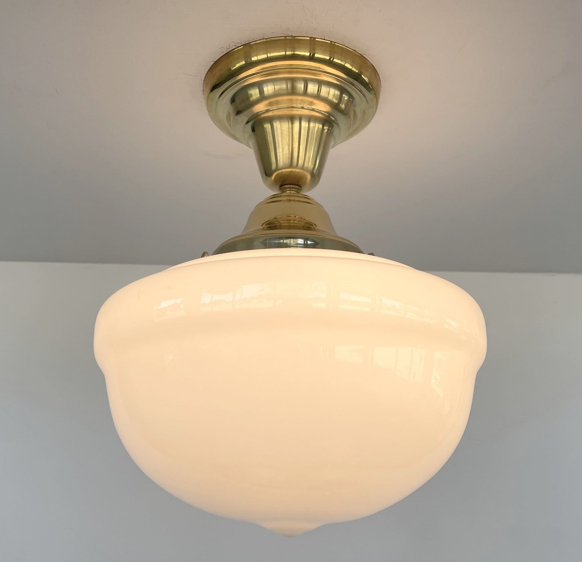 Brass Acorn Schoolhouse Ceiling Light