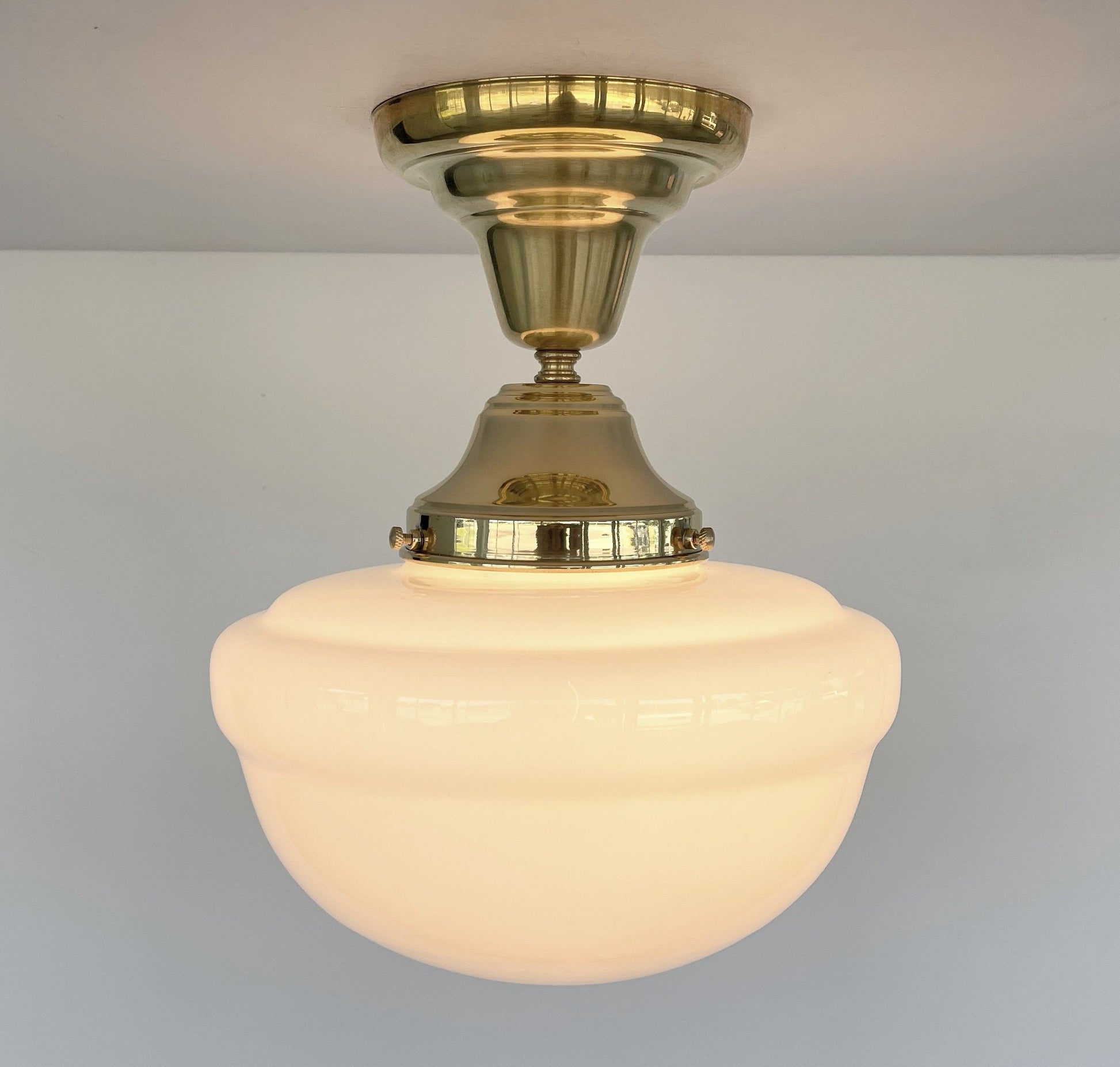 Brass Acorn Schoolhouse Ceiling Light