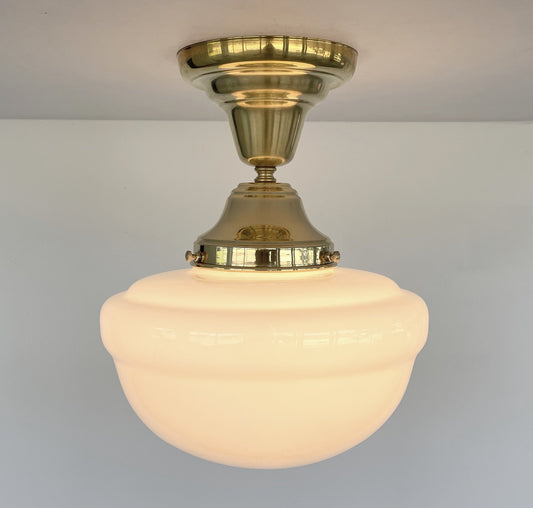 Brass Acorn Schoolhouse Ceiling Light