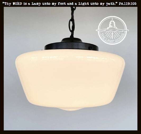 Large Antique Schoolhouse Pendant Light