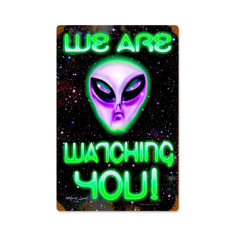 We Are Watching You, Humor, Vintage Metal Sign, 12 X 18 Inches