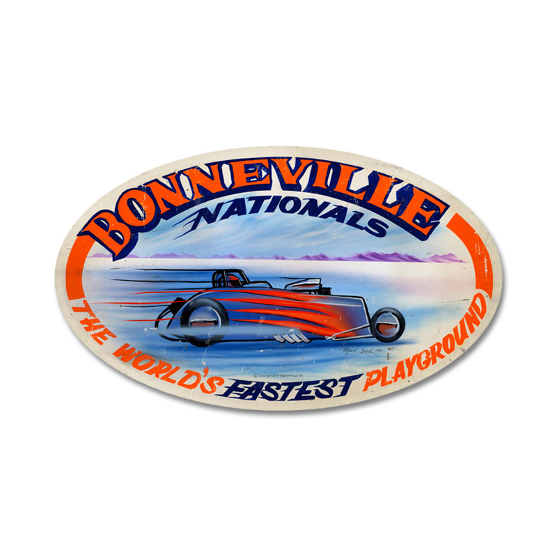 Bonneville Nationals, Automotive, Oval Metal Sign, 24 X 14 Inches