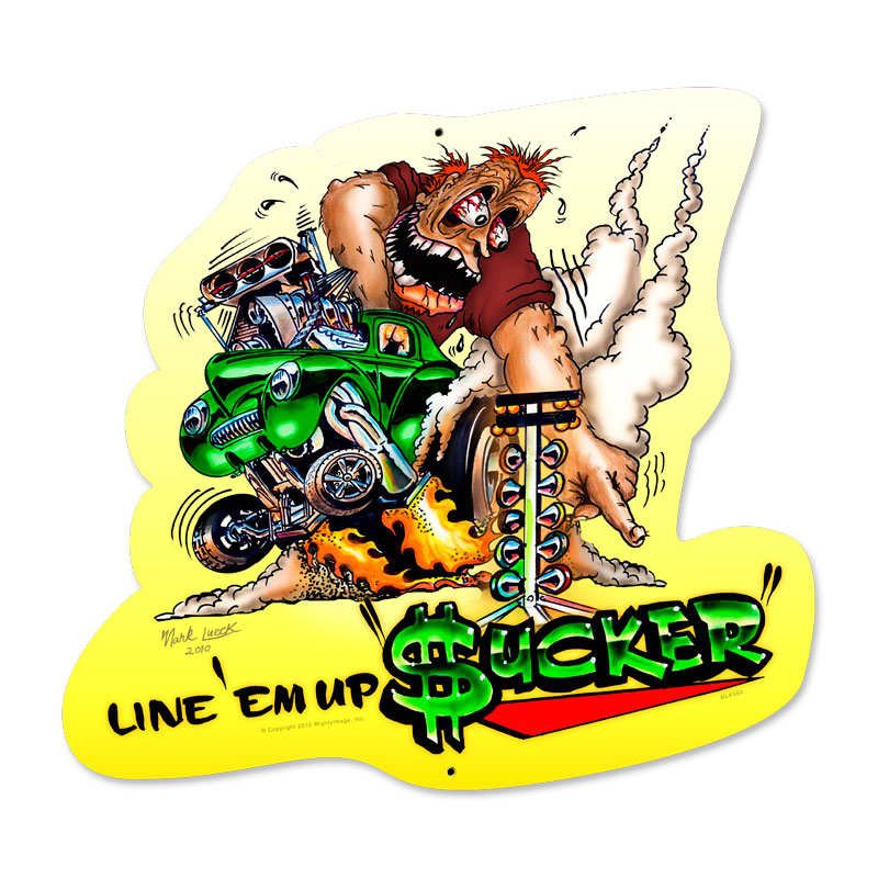 Line Em Up, Automotive, Custom Metal Shape, 16 X 17 Inches