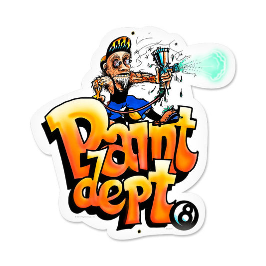 Paint Dept, Automotive, Custom Metal Shape, 17 X 18 Inches