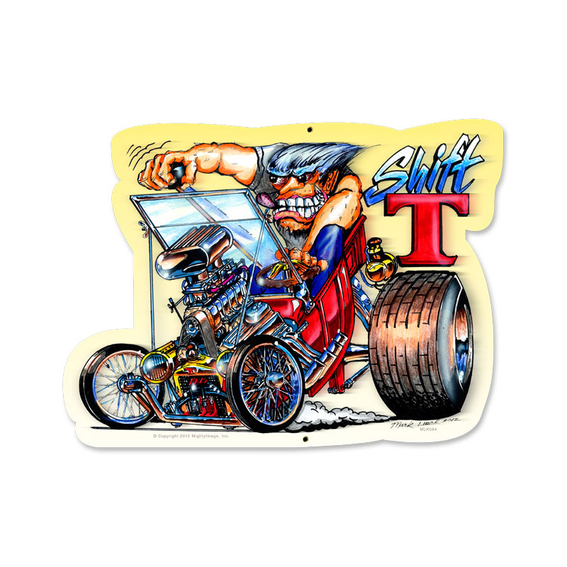 Shift T, Automotive, Custom Metal Shape, 18 X 12 Inches