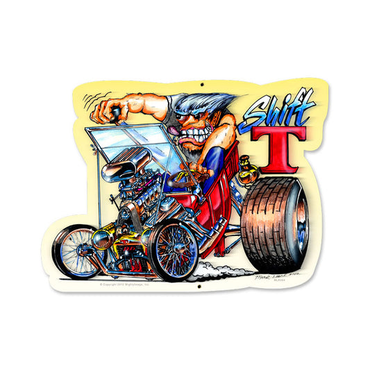 Shift T, Automotive, Custom Metal Shape, 18 X 12 Inches
