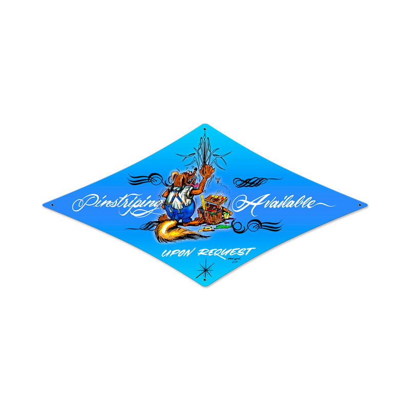 Pinstriping, Automotive, Diamond Metal Sign, 22 X 14 Inches