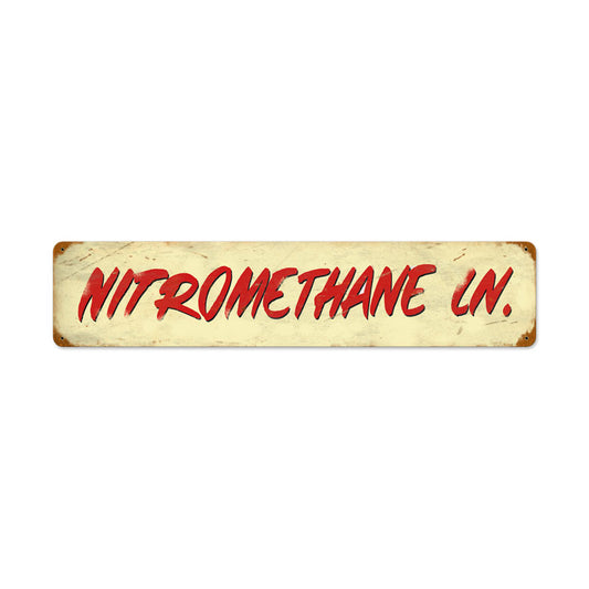 Nitromethane Ln, Automotive, Vintage Metal Sign, 28 X 6 Inches
