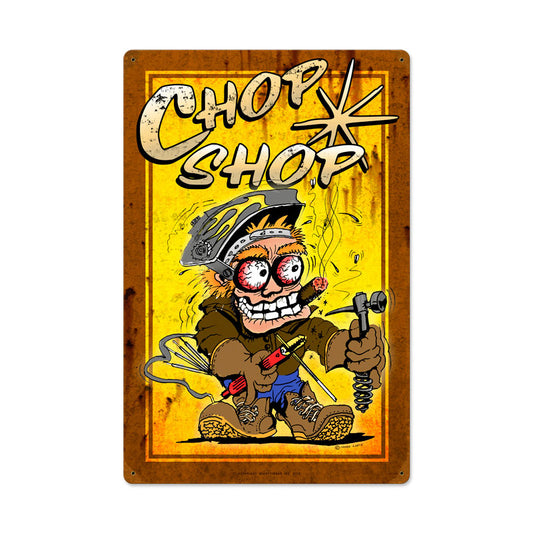 Chop Shop, Automotive, Vintage Metal Sign, 16 X 24 Inches