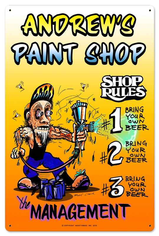 PAINTER SHOP, New Products, Metal Sign, 16 X 24 Inches