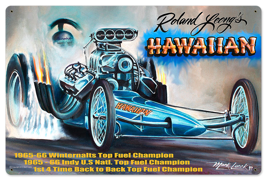 Hawaiian, Automotive, SATIN METAL SIGN , 24 X 16 Inches