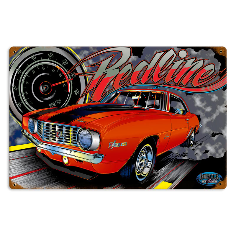 Muscle Z28 Redline, Automotive, Vintage Metal Sign, 18 X 12 Inches