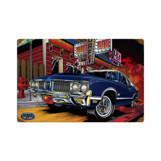 Olds 442, Automotive, Vintage Metal Sign, 18 X 12 Inches