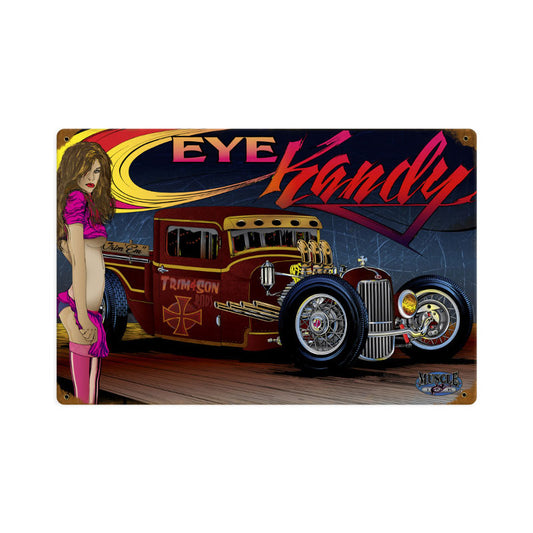 Rat Rod Eye Kandy, Automotive, Vintage Metal Sign, 18 X 12 Inches