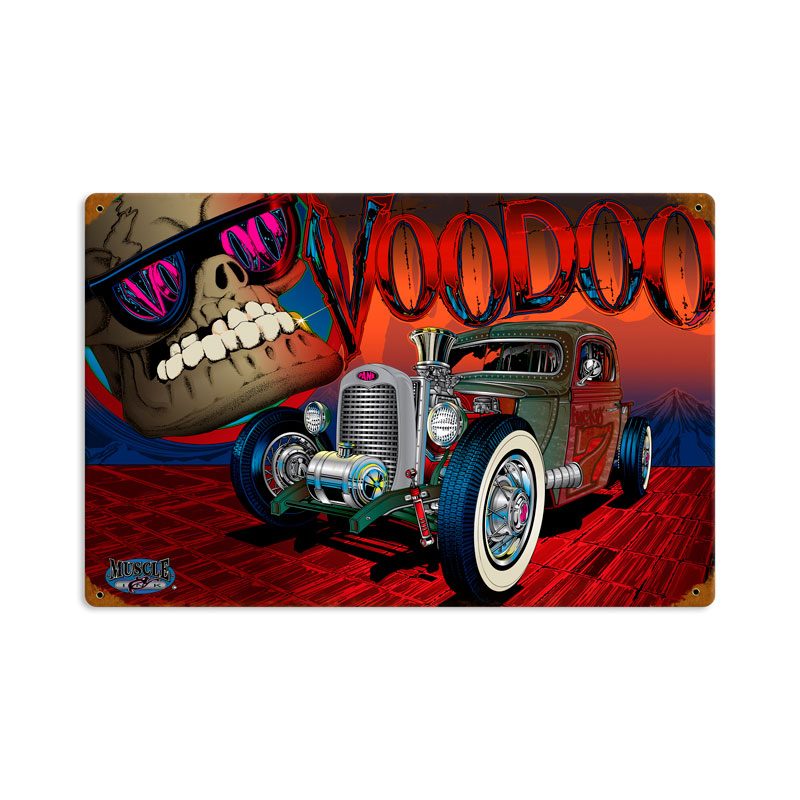 Rat Rod Voodoo, Automotive, Vintage Metal Sign, 12 X 18 Inches