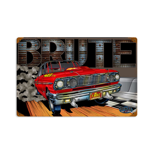 Brute, Automotive, Vintage Metal Sign, 18 X 12 Inches