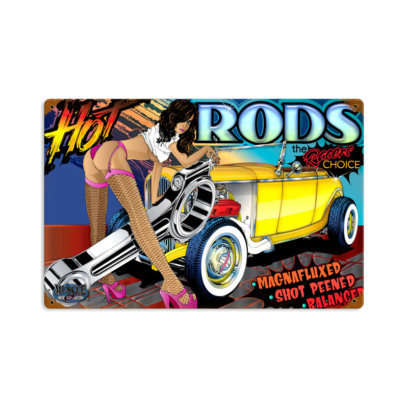 Rat Rod Hot Rods, Automotive, Vintage Metal Sign, 18 X 12 Inches