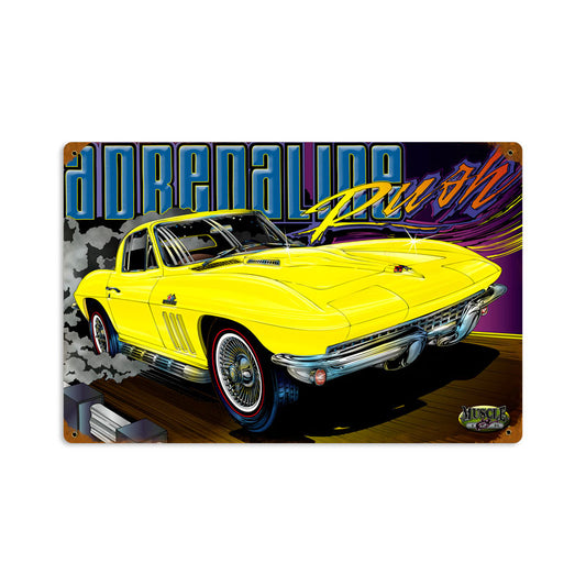 Adrenaline, Automotive, Vintage Metal Sign, 18 X 12 Inches